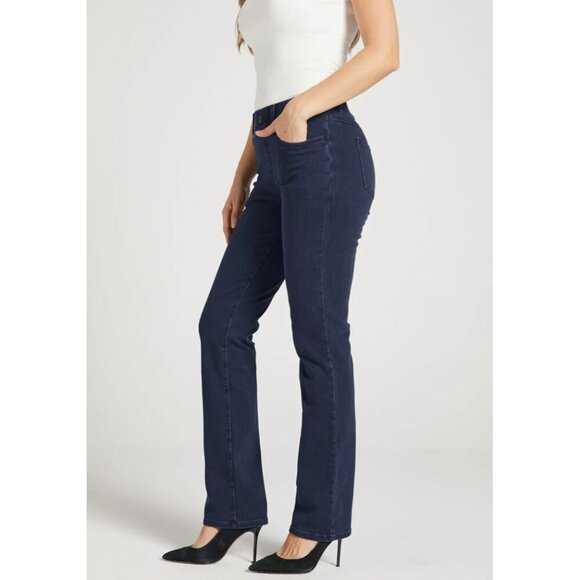 Women's - Betabrand Straight Leg 4-Pocket Yoga Denim Jeans, Size Medium Long - Picture 1 of 10